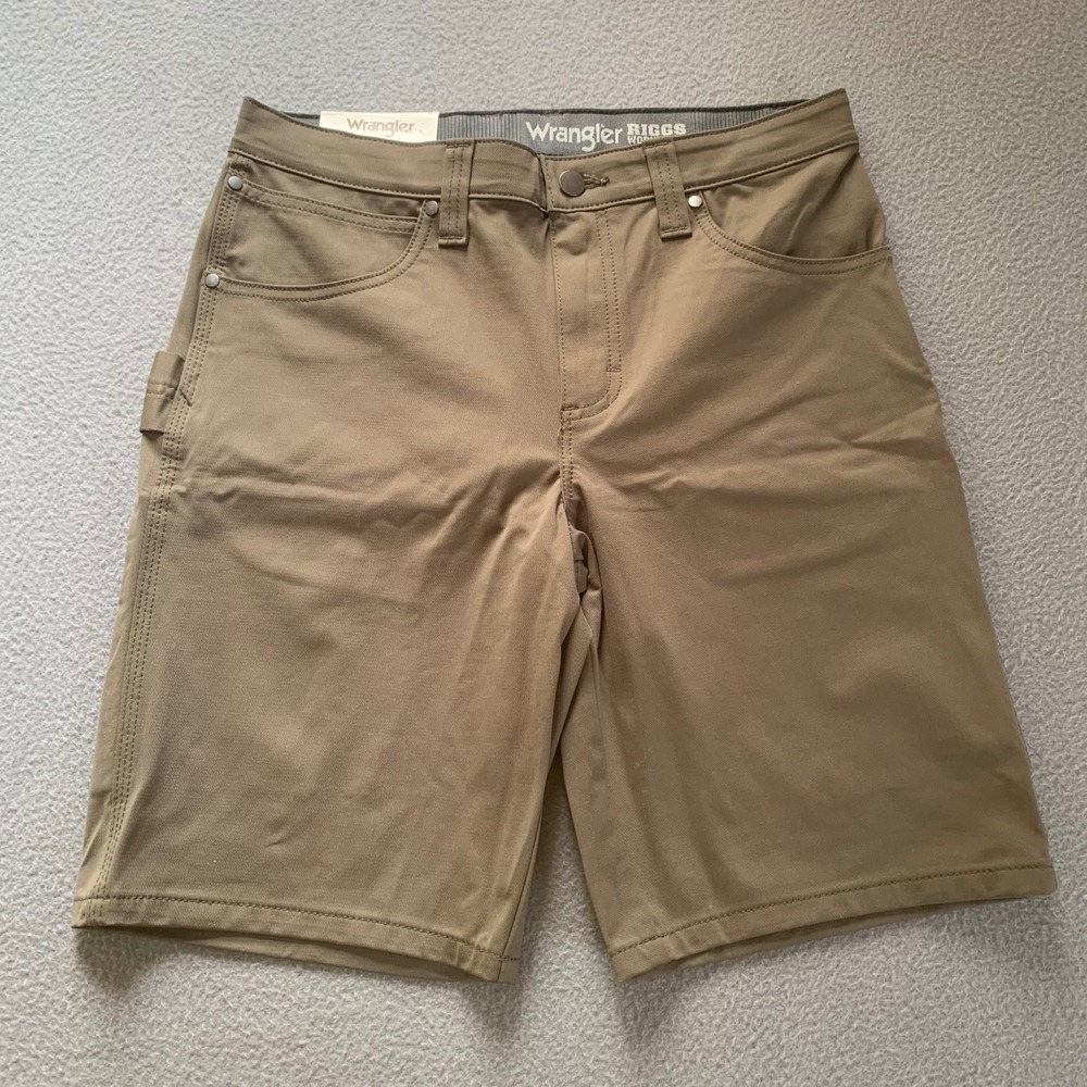 NWT Wrangler Riggs Women's Workwear Shorts Sz 8 Brown Outdoor Utility Carpenter